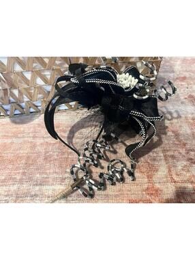 Kentucky derby headband black and plaid